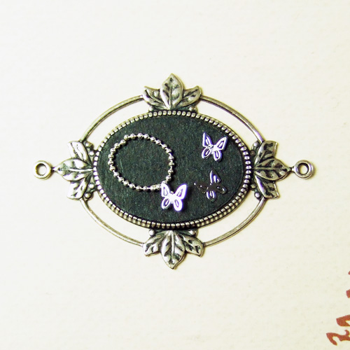 J 1405 Silver Butterfly Necklace & Earrings Jewelry set 1" scale